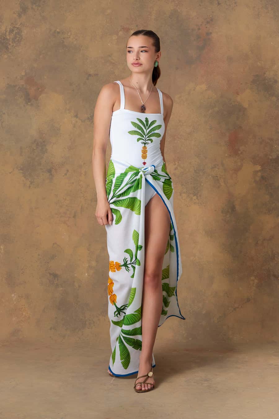 Women's pareo cotton thalos white