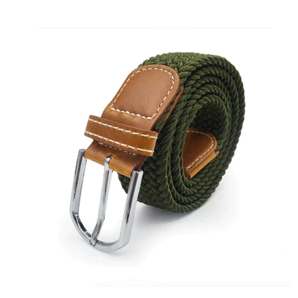 Cinturón trenzado para hombre Verde