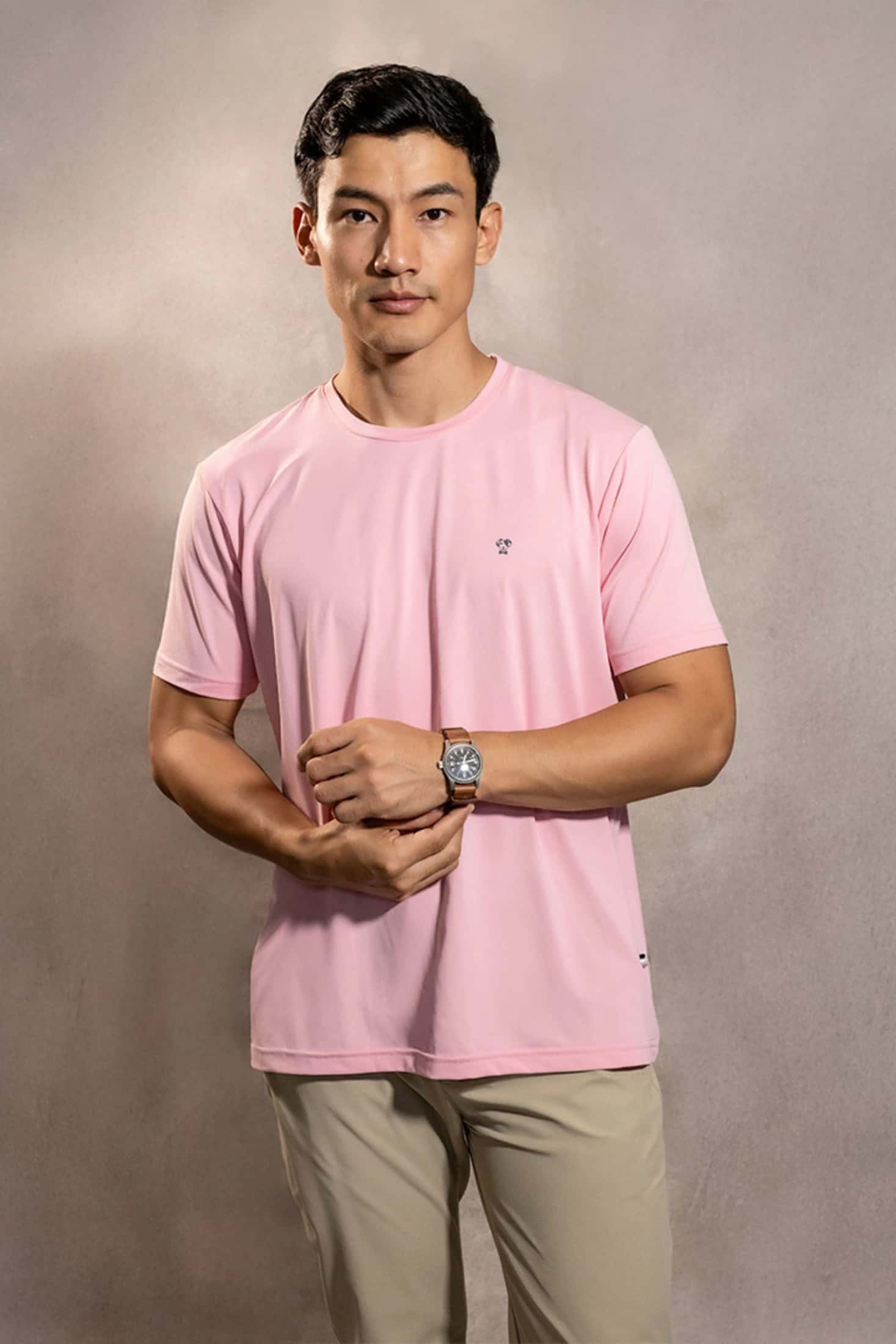 Camiseta Performance Antiarrugas Rosado Peach