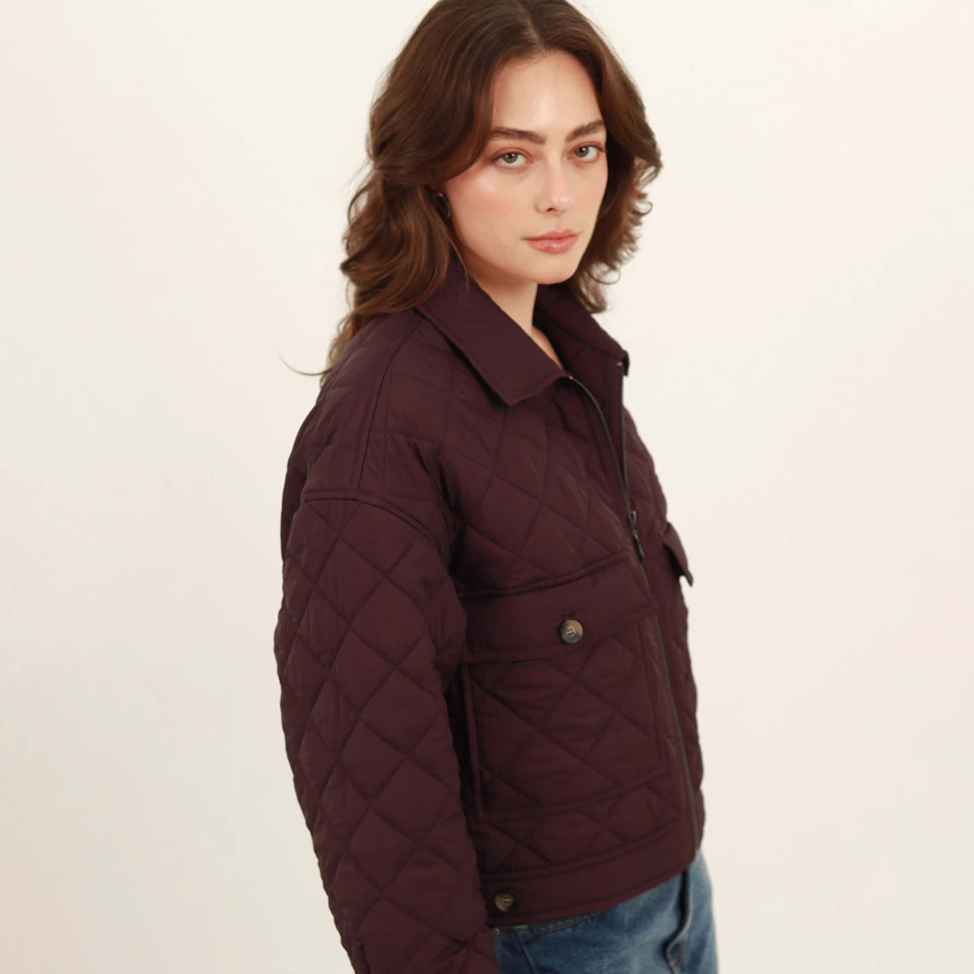 Chaqueta acolchada crop