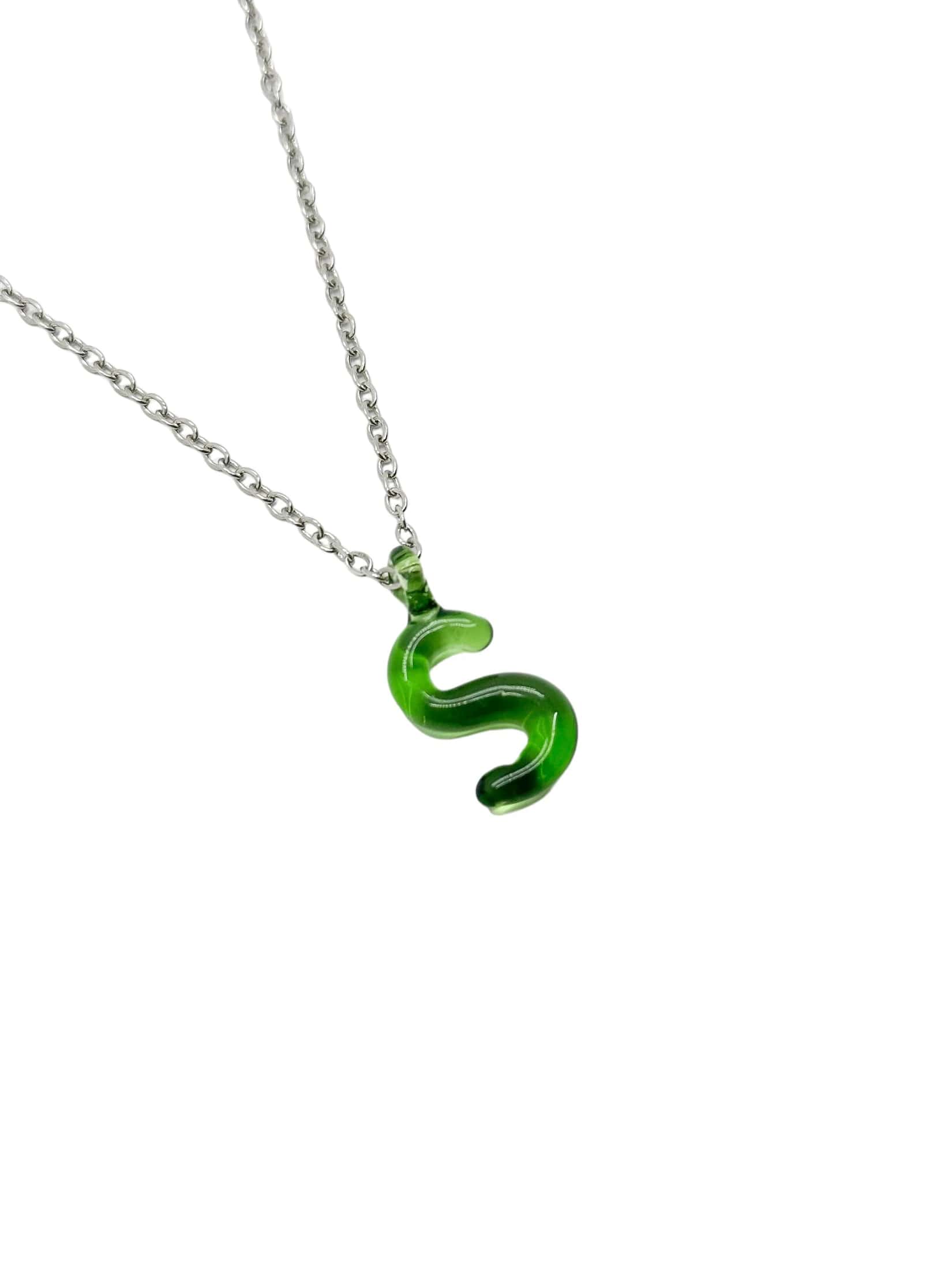 green glass necklace 1 letter - miniatura 22