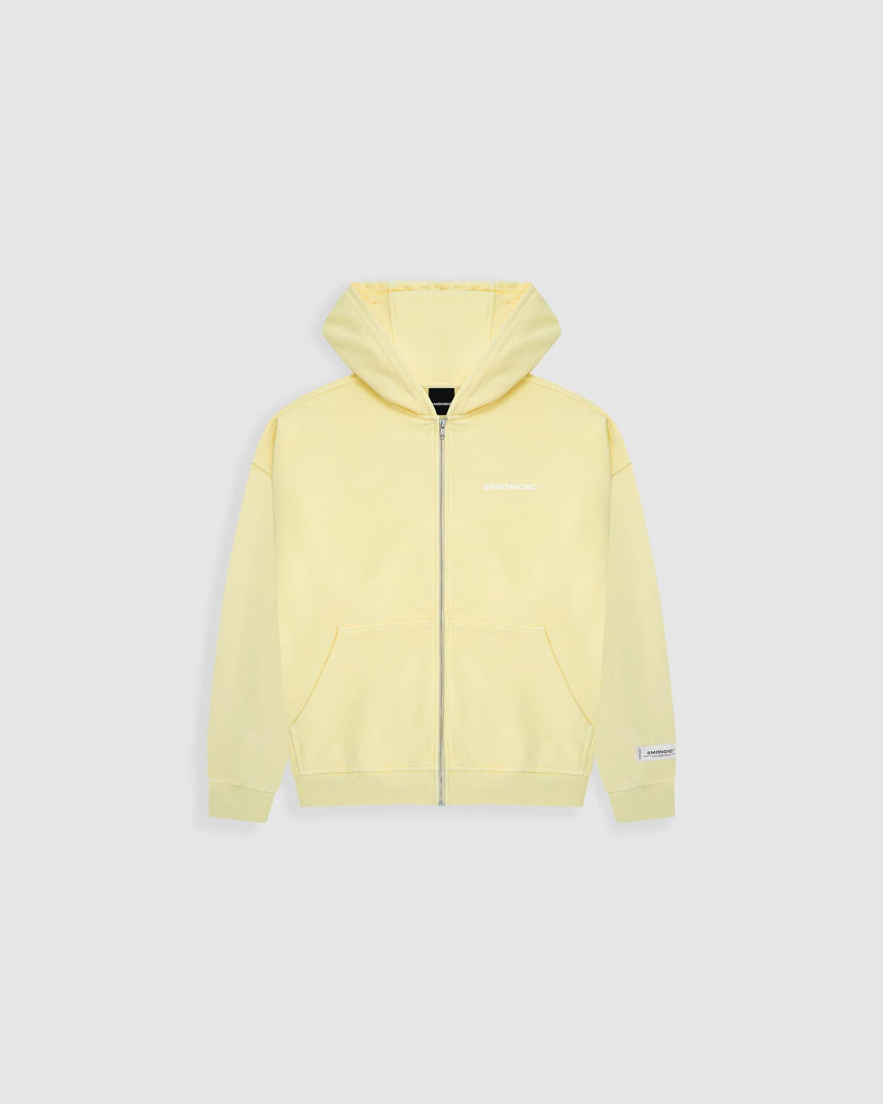 Zip Hoodie Oversized Básico V3 - Amarillo Pastel