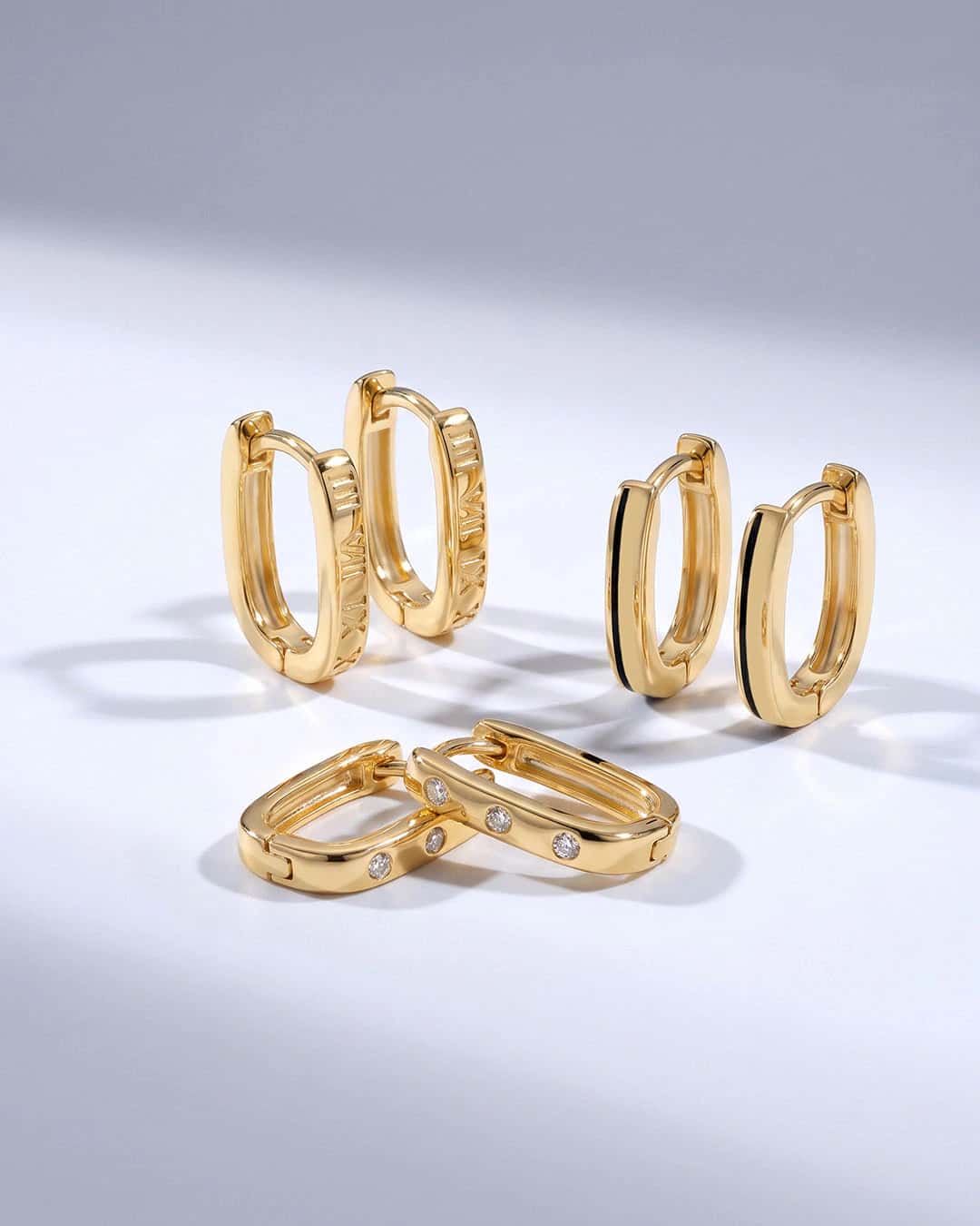 Set X3 Candongas Cuadros Oro