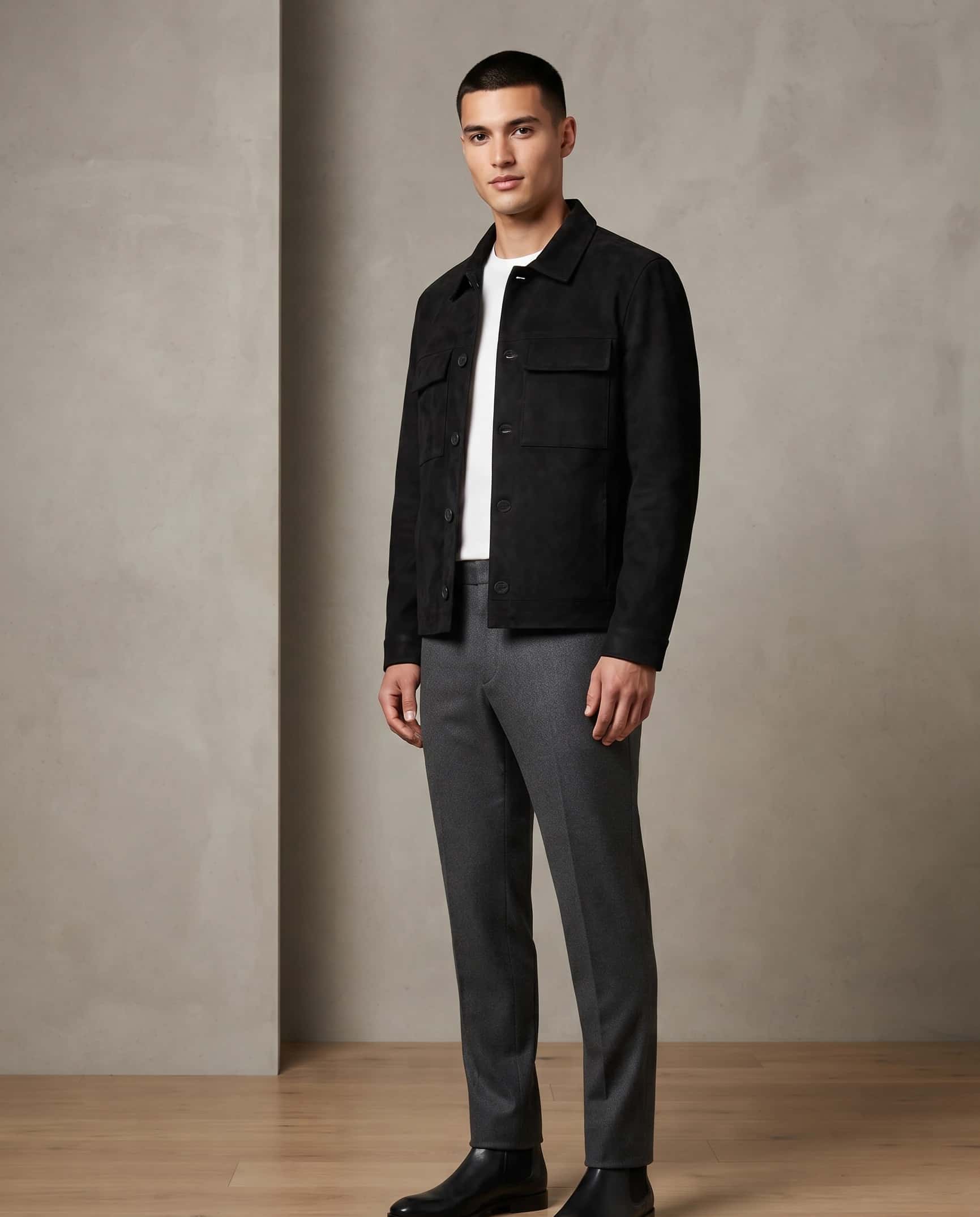 Chaqueta Botones Negra