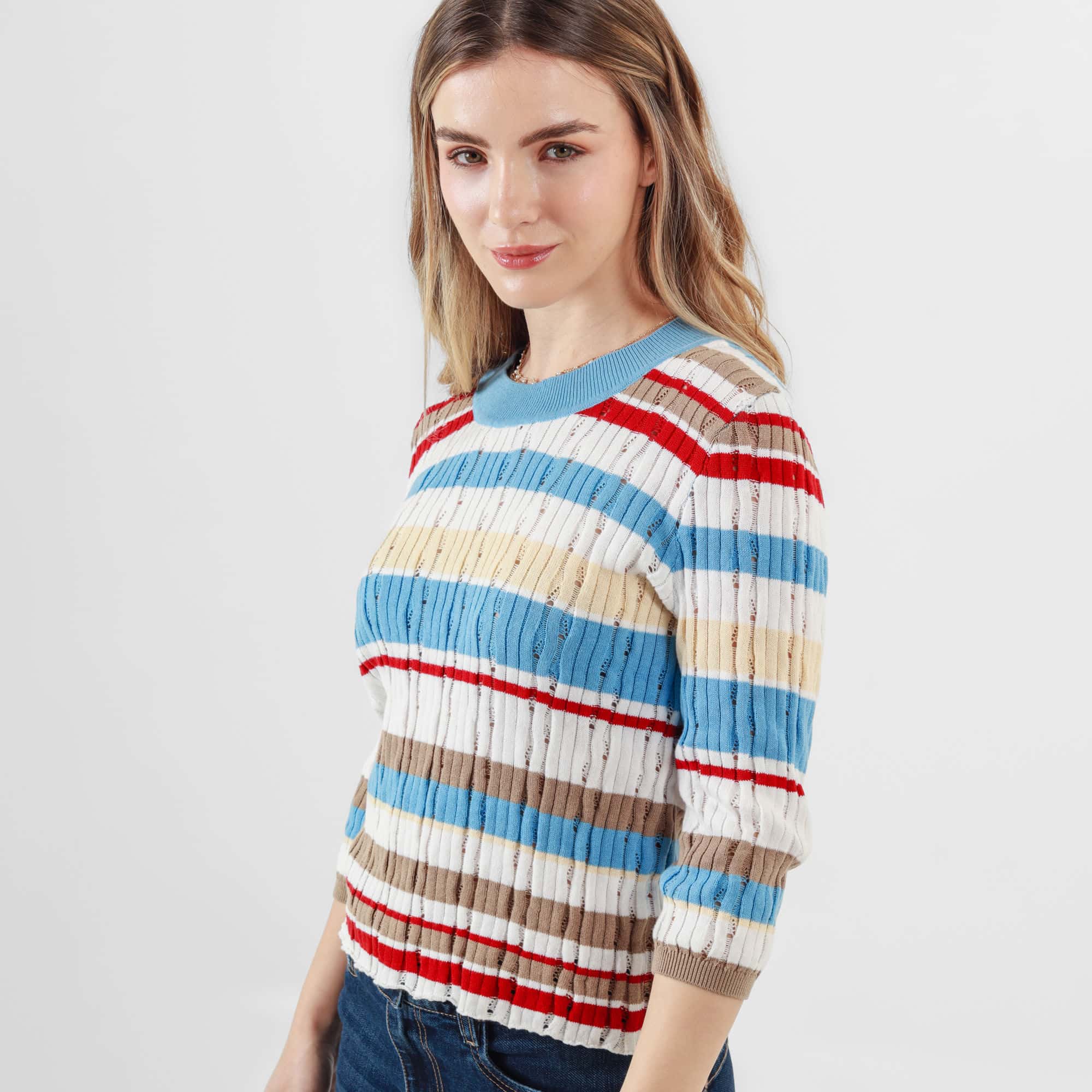 Sweater Cuello Redondo Manga Al Codo