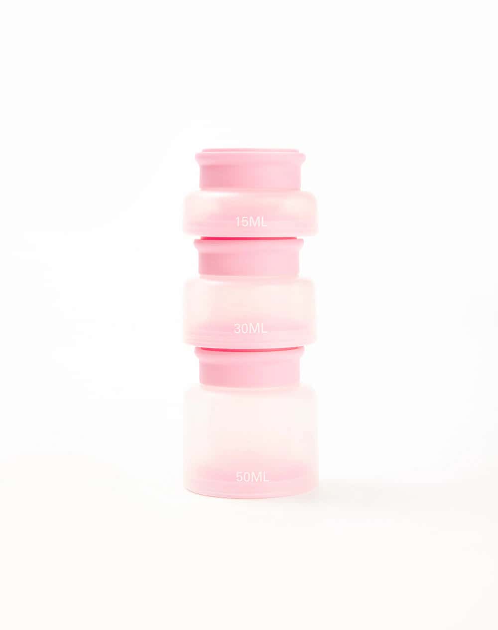 Set envases de silicona para viaje rosa x3 mujer