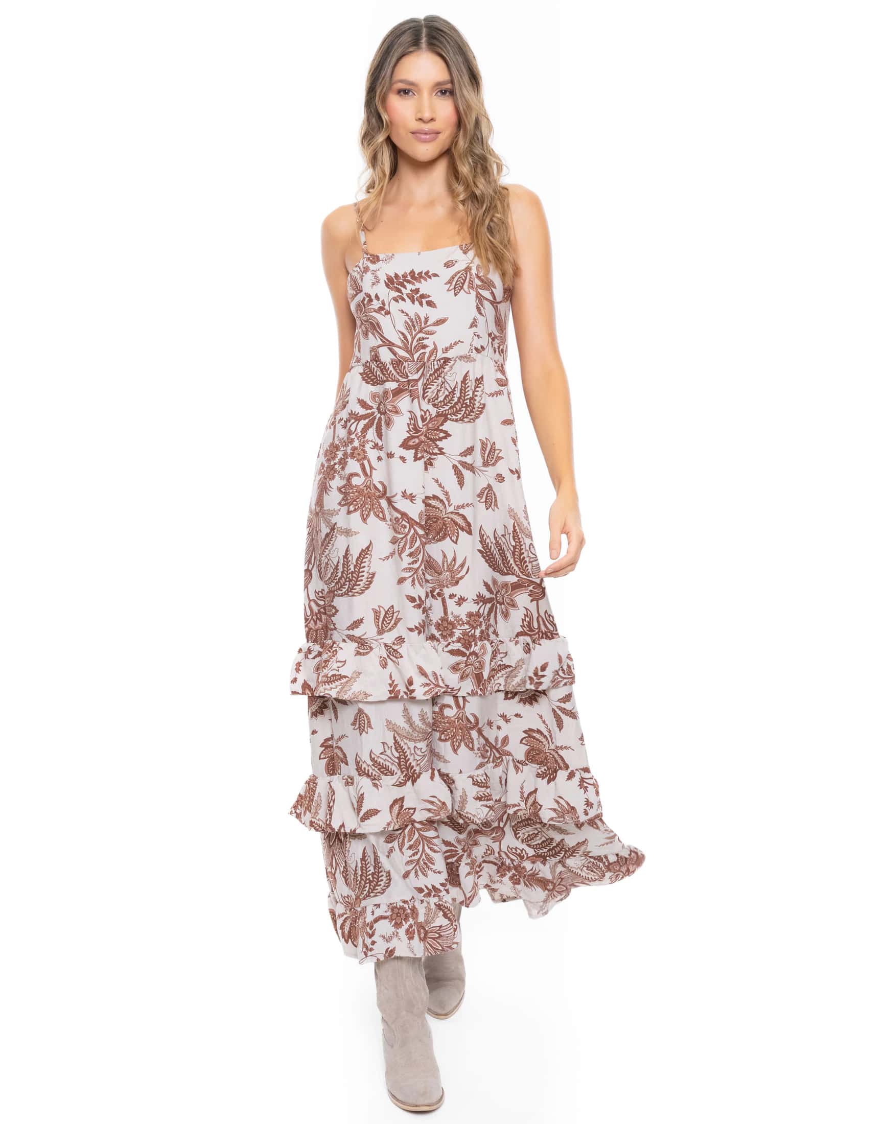 Maxi Vestido De Tiras Estampado De Flores