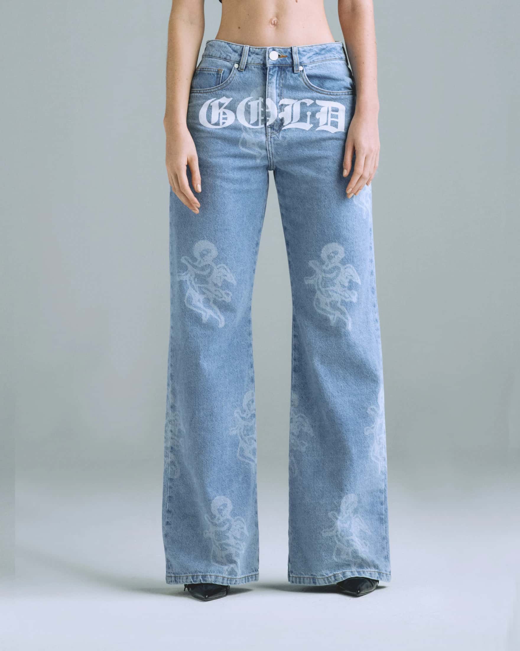 Gratia Plena Cherubs Wide Jean Washed Blue - miniatura 2