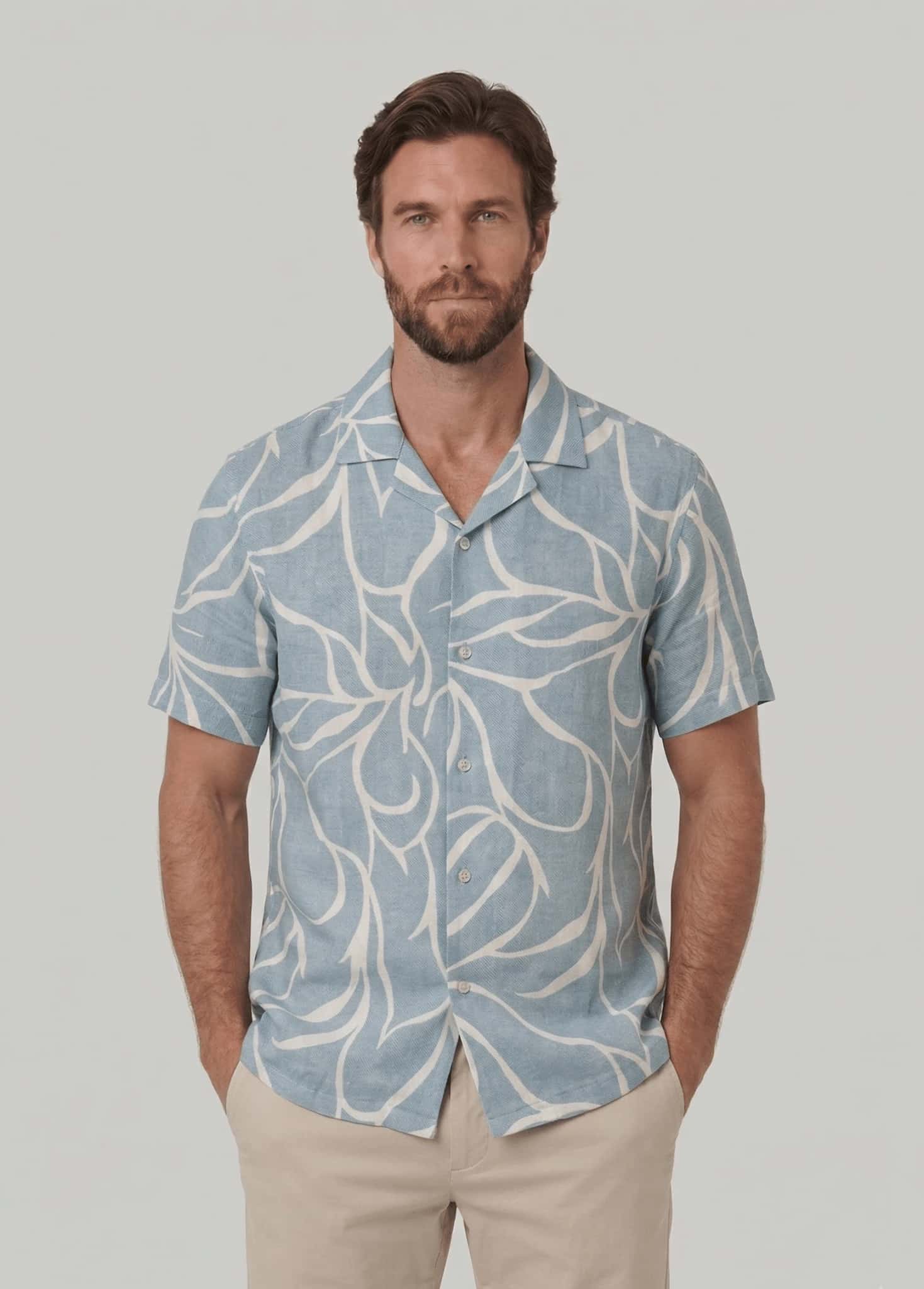 Camisa estampada manga corta para hombre Jon Sonen 027225056