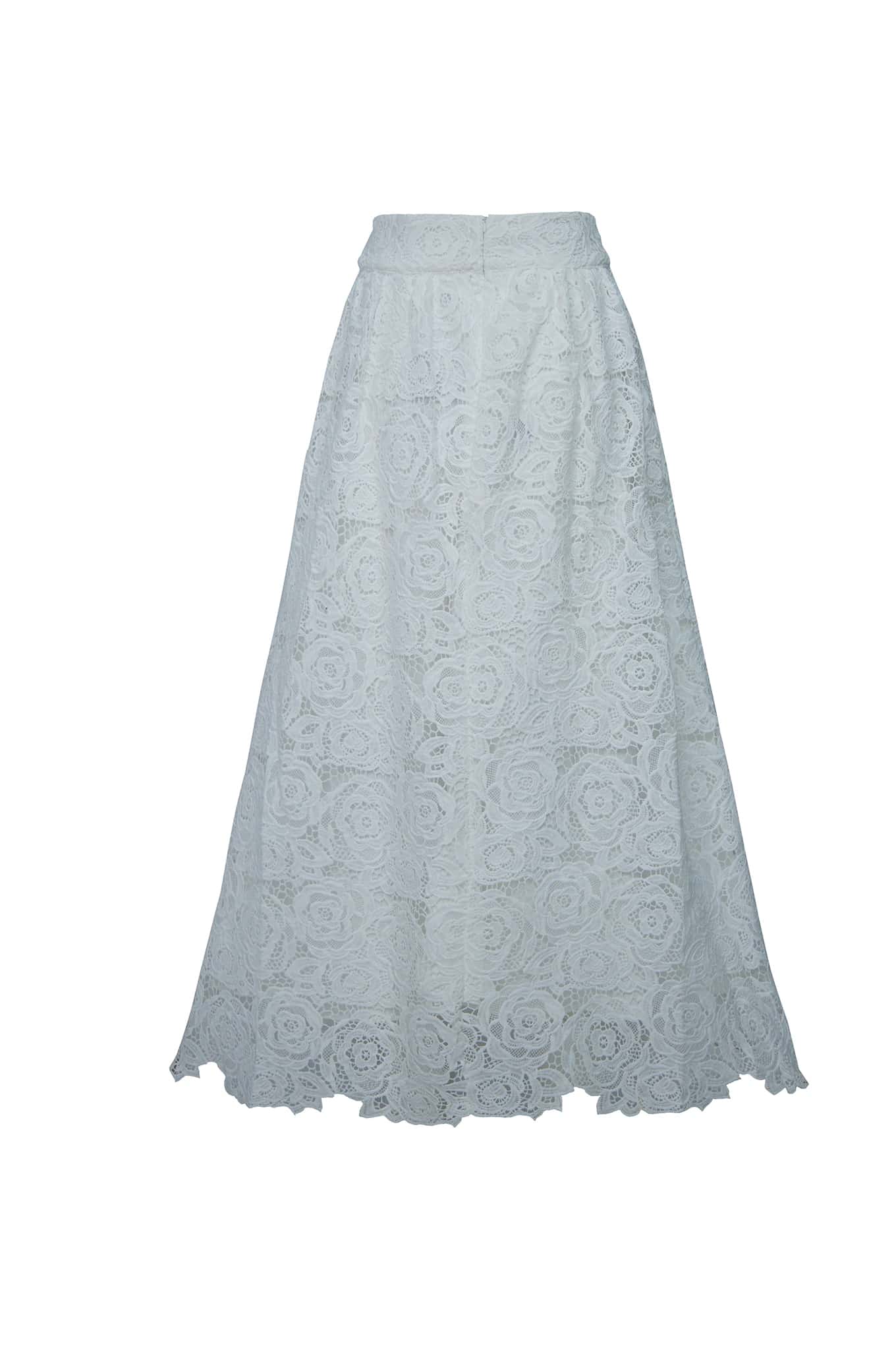 Falda crochet blanco