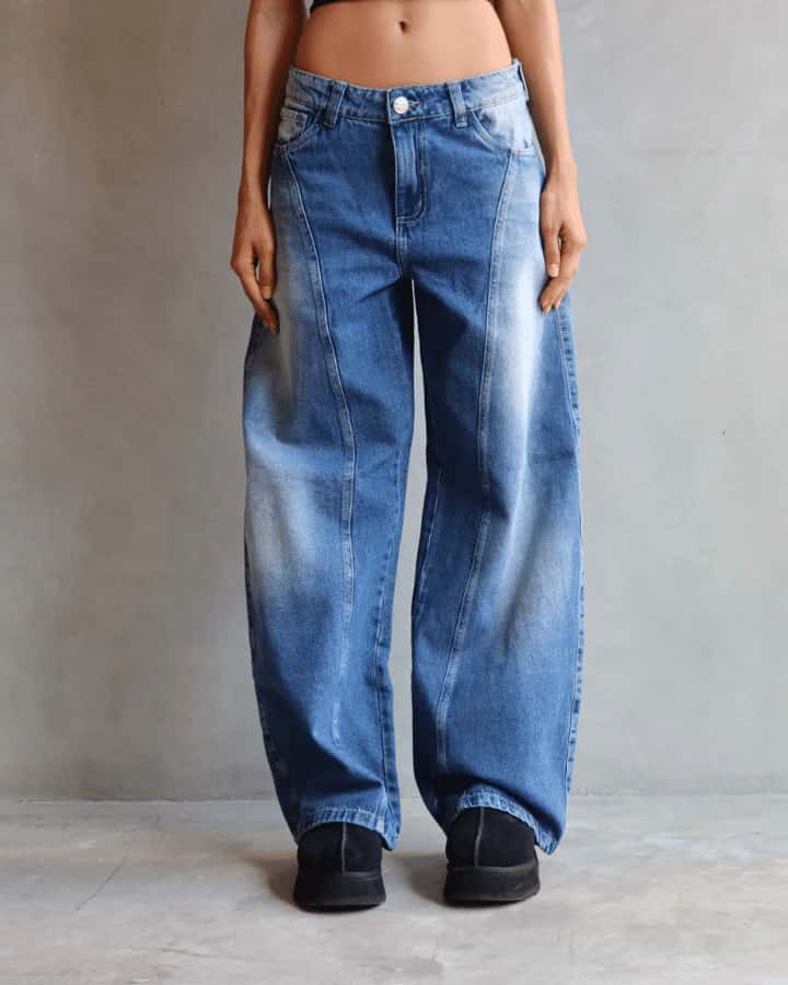 JEAN BAGGY FIT VINTAGE WASH AZUL OSCURO