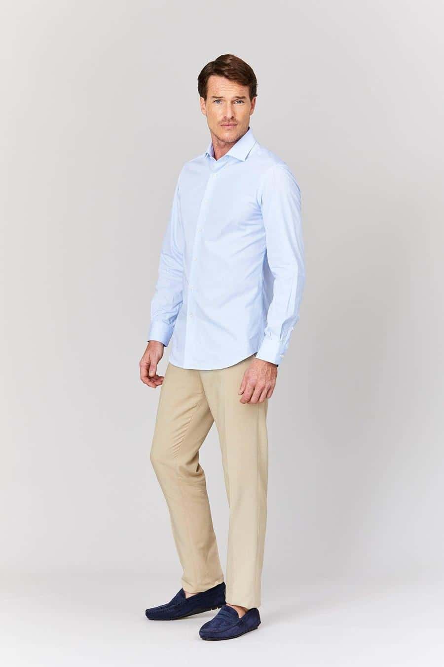 Men's cotton shirt quamarine muslin