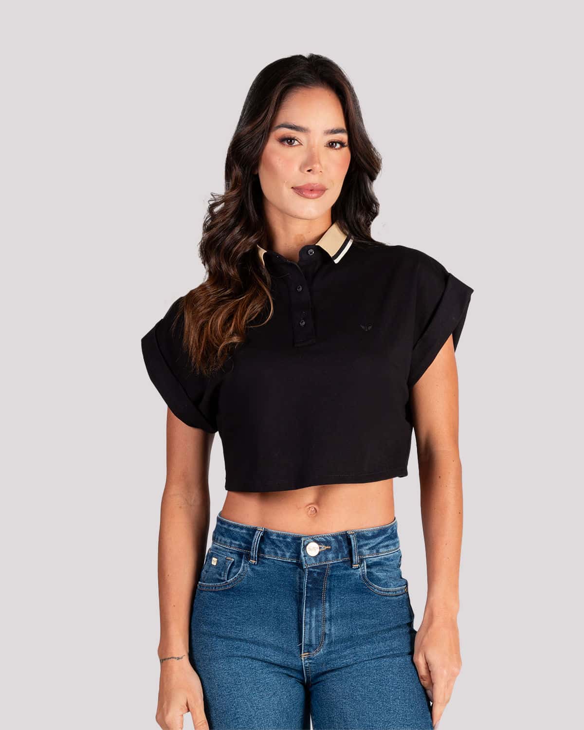 Polo negra para mujer
