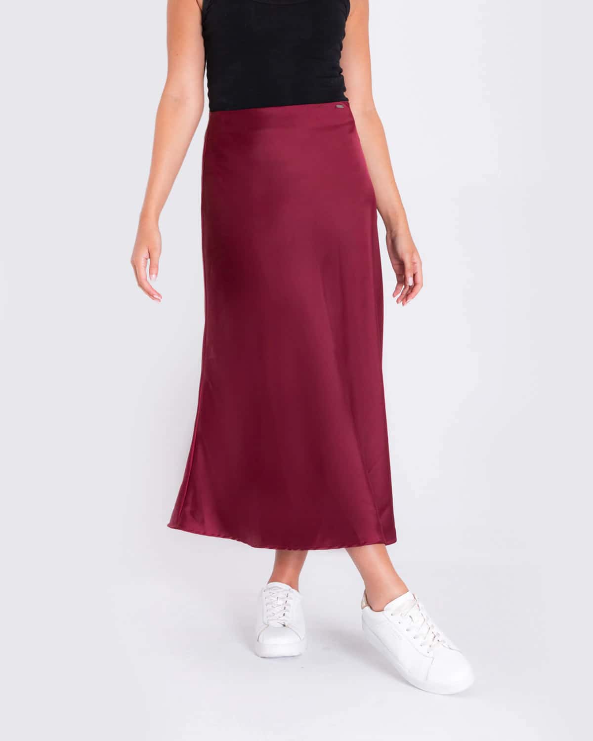 Falda vinotinto para mujer