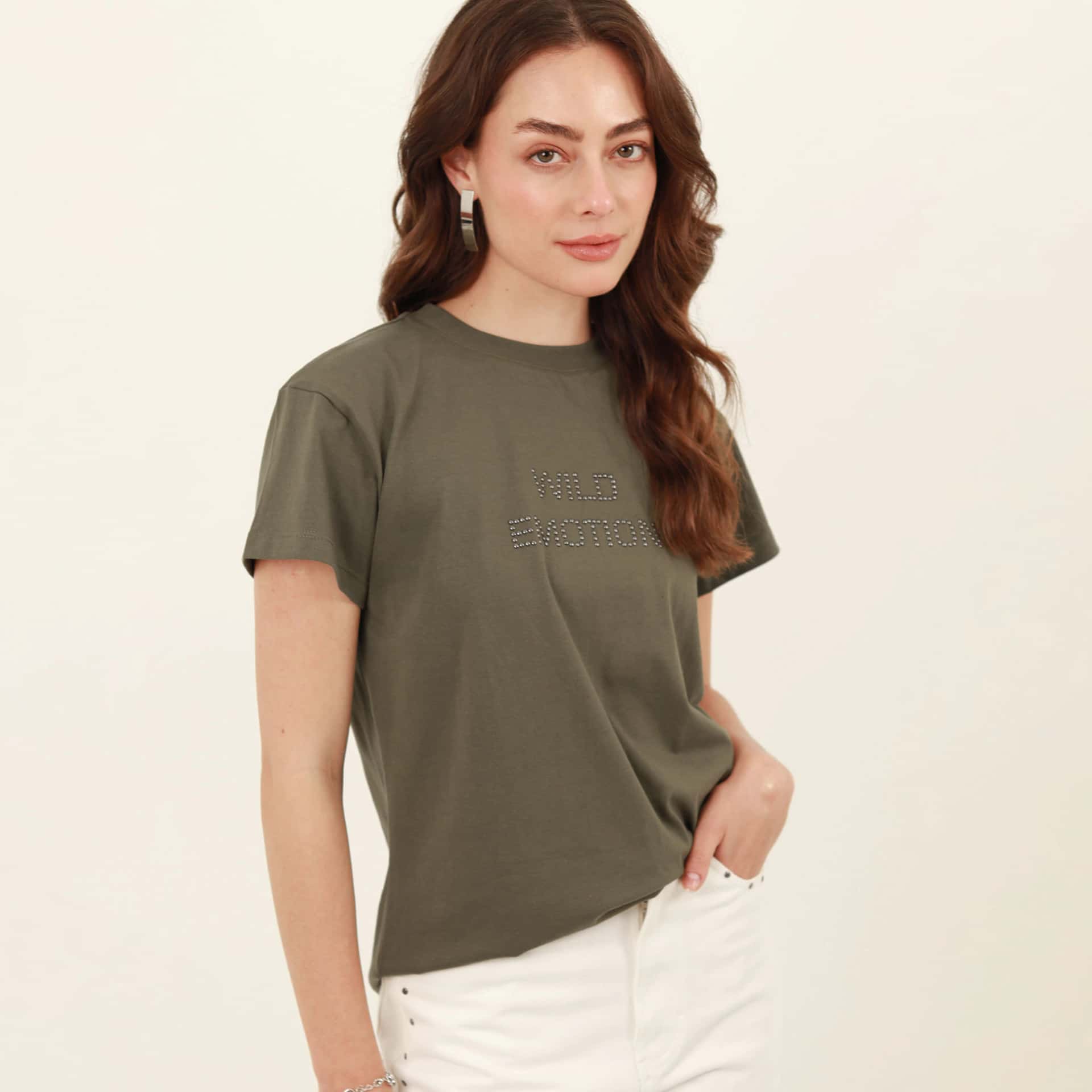 Camiseta cuello redondo manga corta con taches Wild emotion - miniatura 8