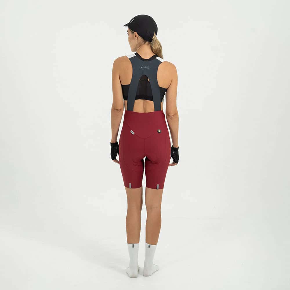 PANTALONETA CICLISMO CON CARGADERAS GIRONA TERRACOTA PARA MUJER - miniatura 2