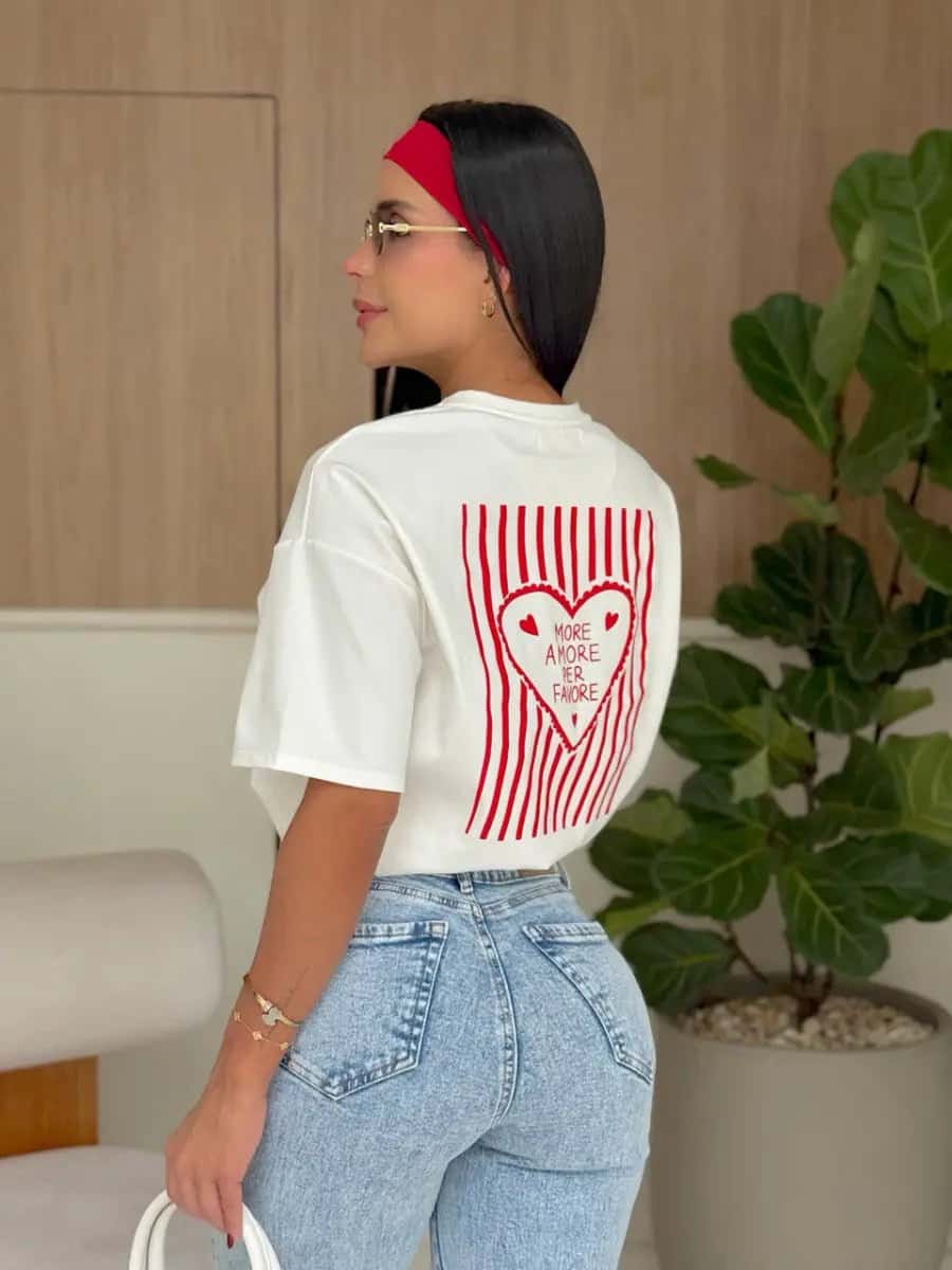 Camiseta oversized More (crudo - rojo ) - miniatura 1
