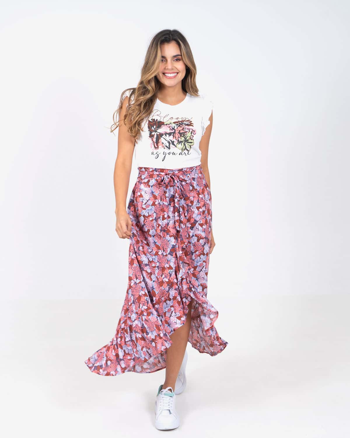 Falda estampada para mujer