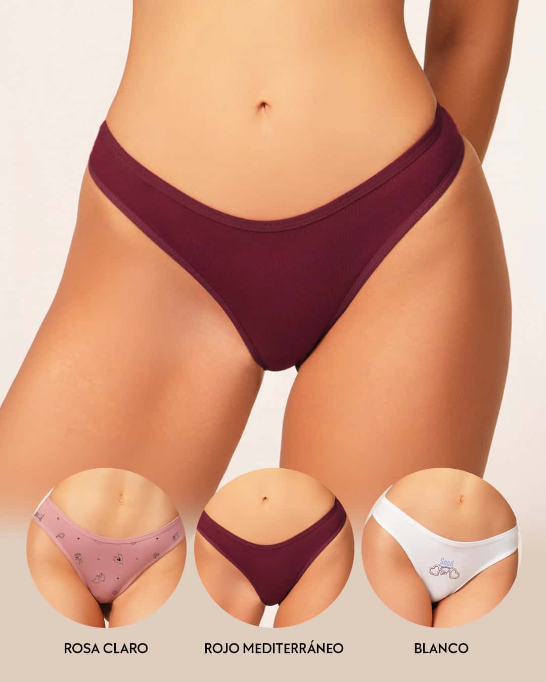 Tanga Brasilera en Algodón para Mujer Paquete x3 Ref. 9203 - miniatura 5