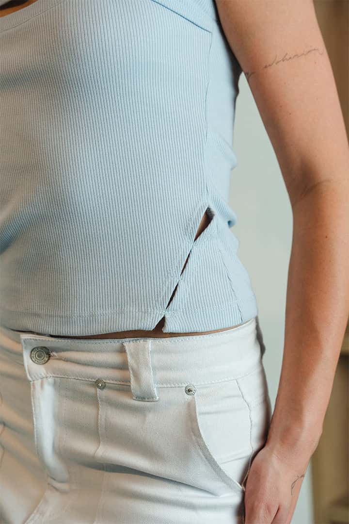 BLUSA DE CORTES EN RIB - miniatura 7