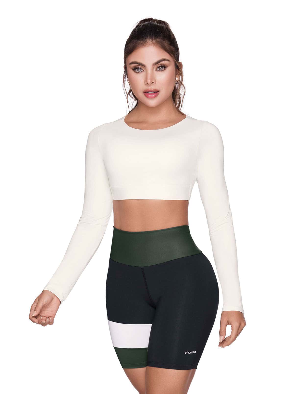 CROP TOP MANGA LARGA 43473 - ELÁSTICO EN BASE