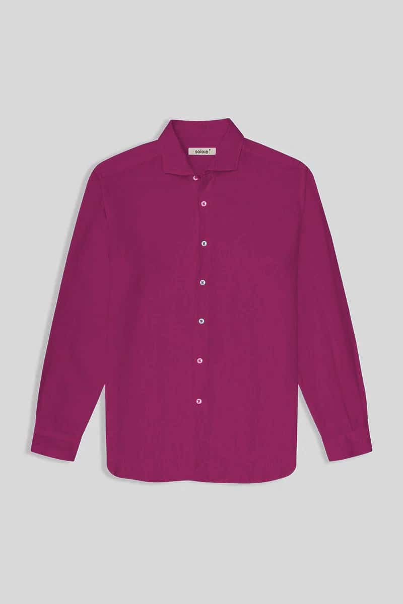 Men's linen shirt fuxia