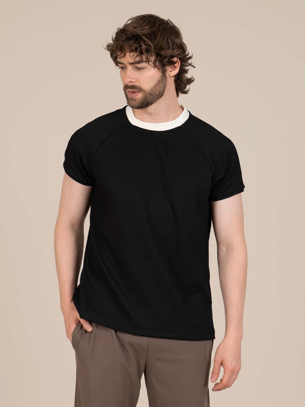Camiseta hombre liam niza negro - miniatura 1