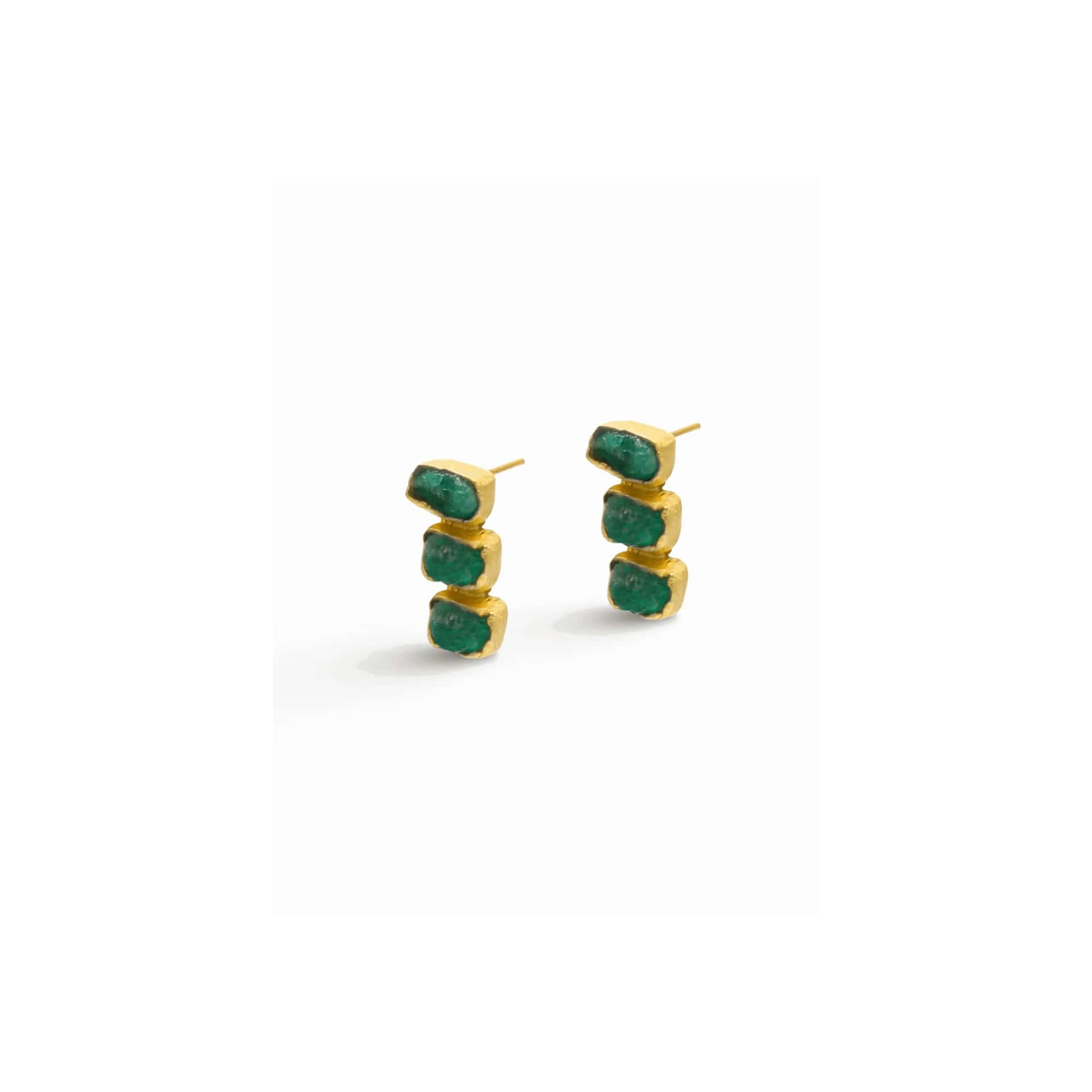 ARETES MAYA 3 PIEDRAS