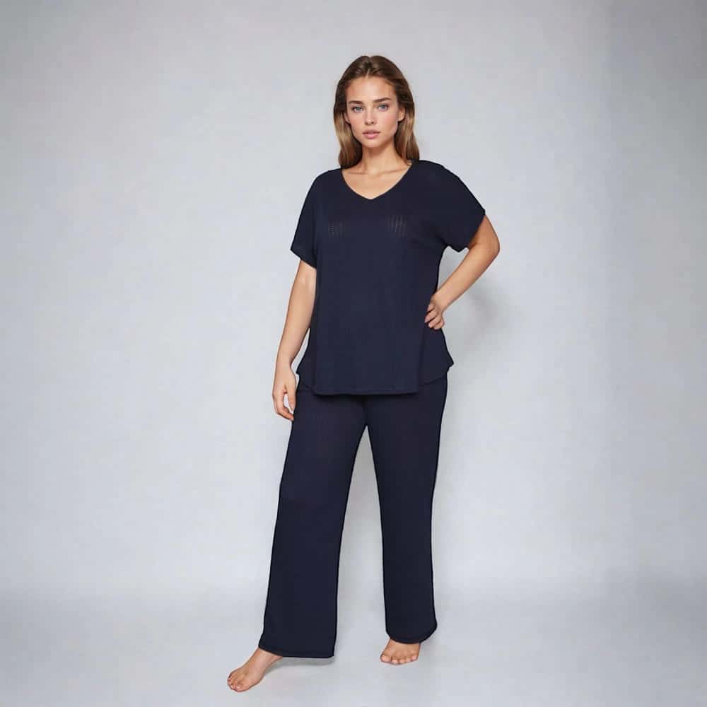 Pantalón Largo Silueta Amplia Algodón Peruano Illa