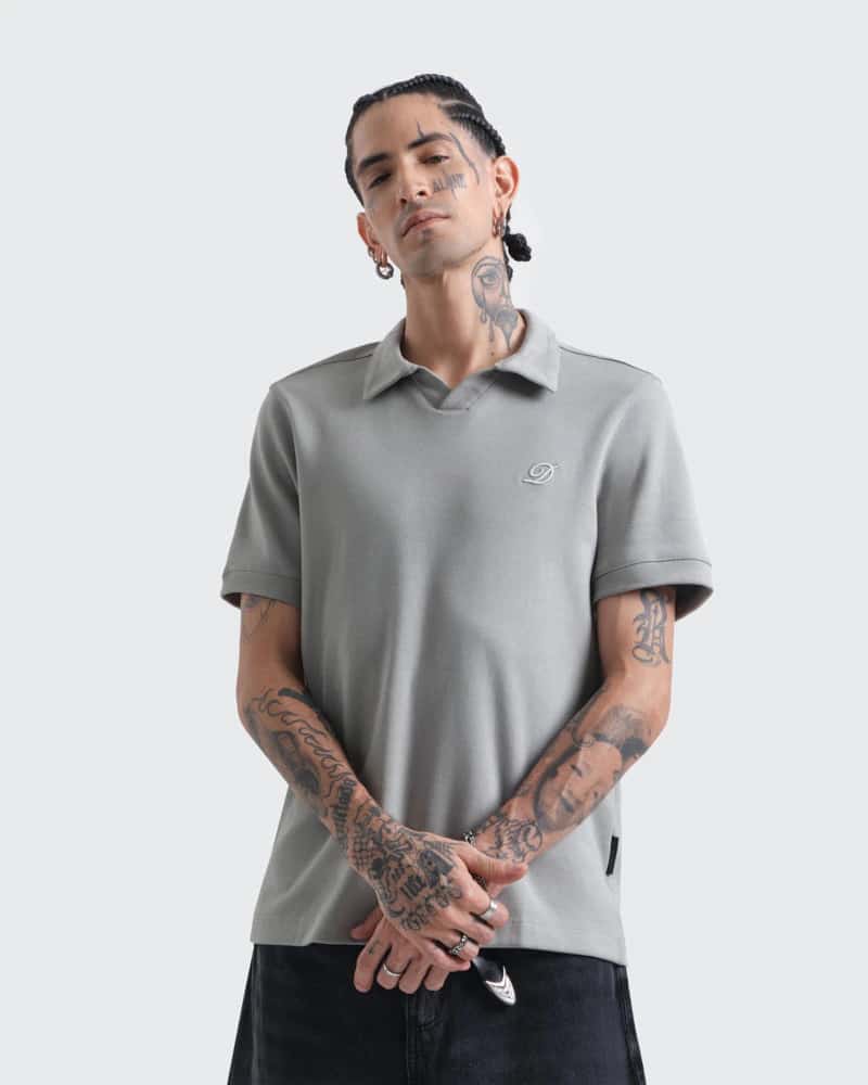 Polo Relaxed Fit Gris Cemento
