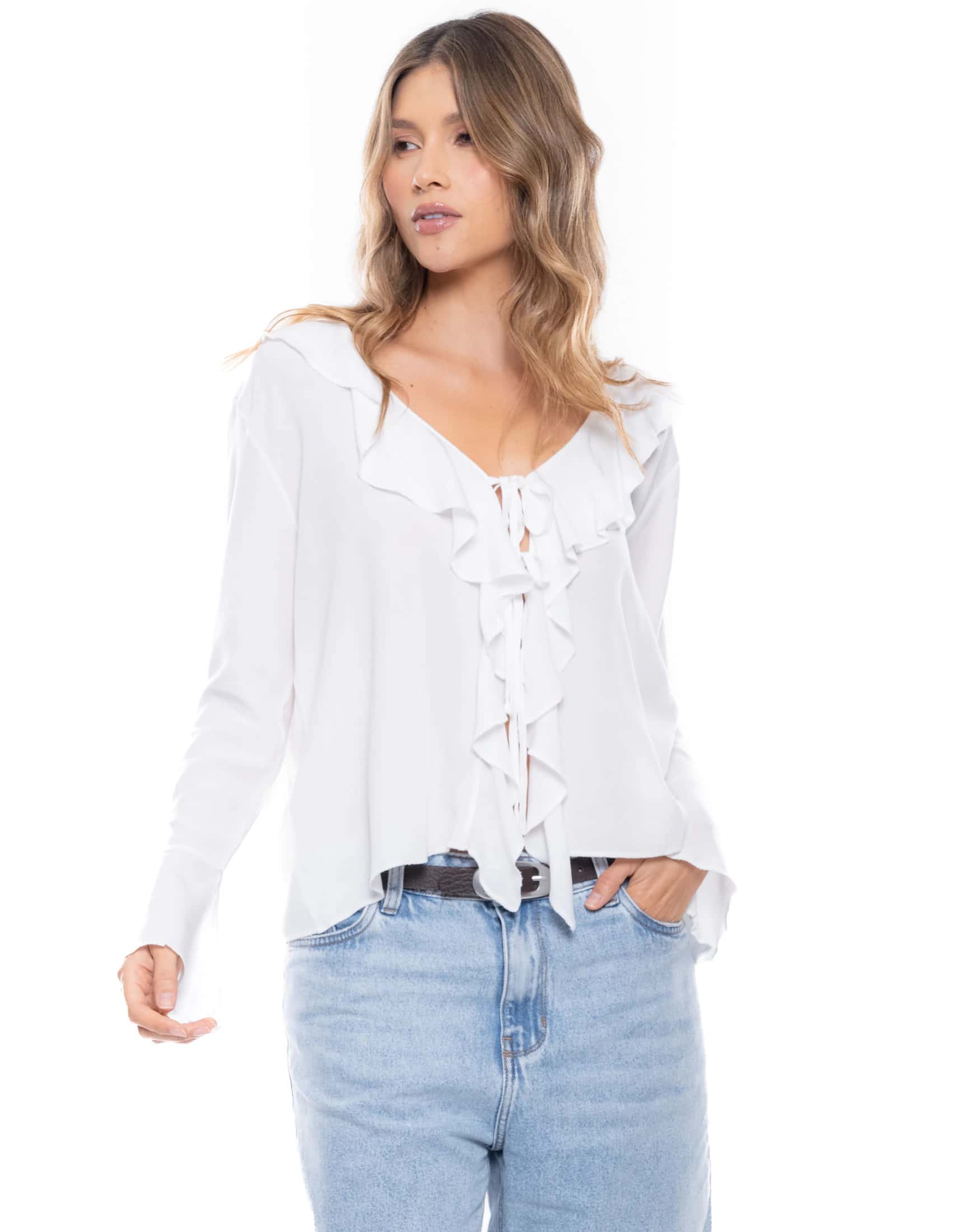 Camisa Manga Larga Con Boleros
