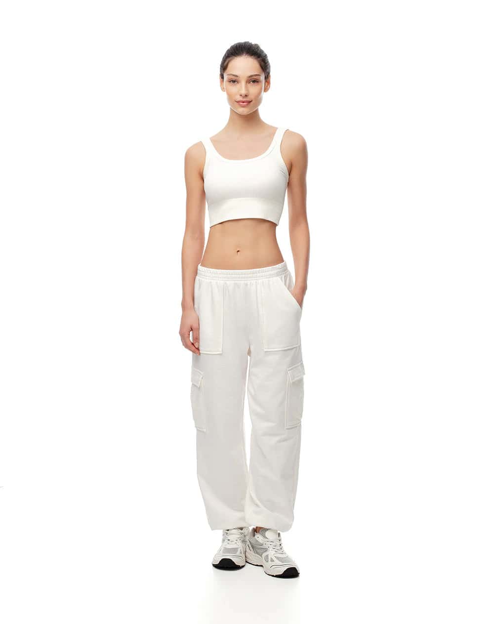 Jogger tiro medio algodón crudo mujer