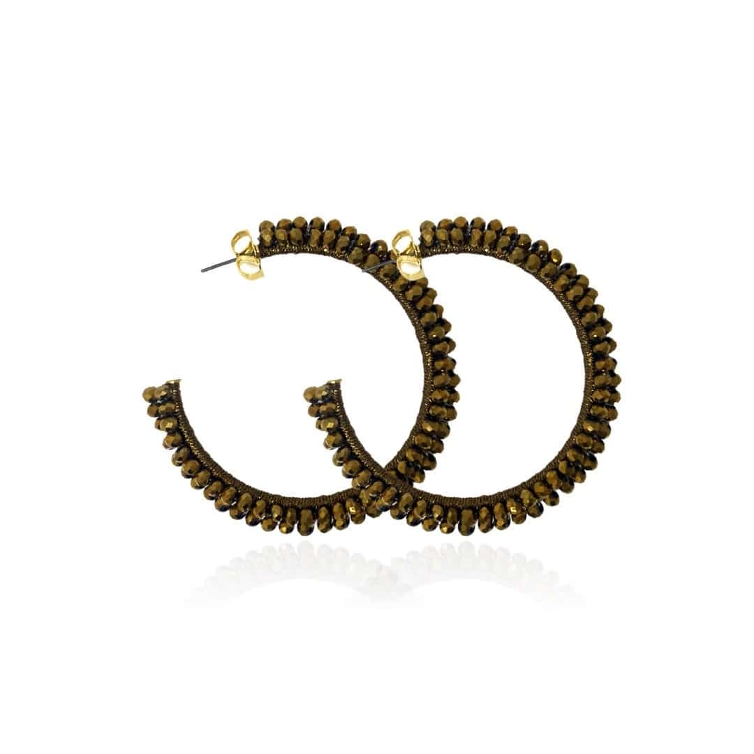 BIG BOUQUET HOOP - DARK GOLD