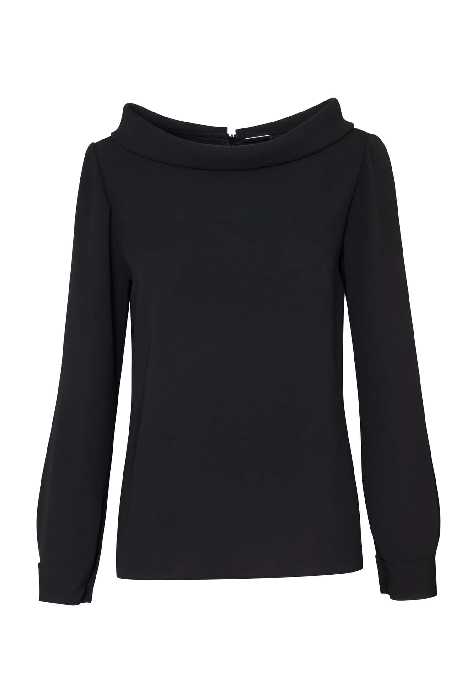 High-Neck Long-Sleeve Cady Blouse - miniatura 3