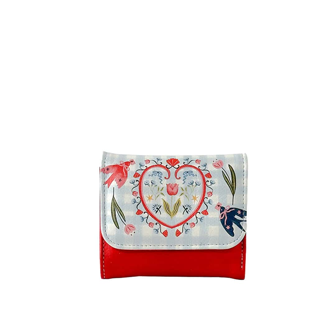 Billetera Para Mujer Italia Rojo Estampada Love Is In The Air