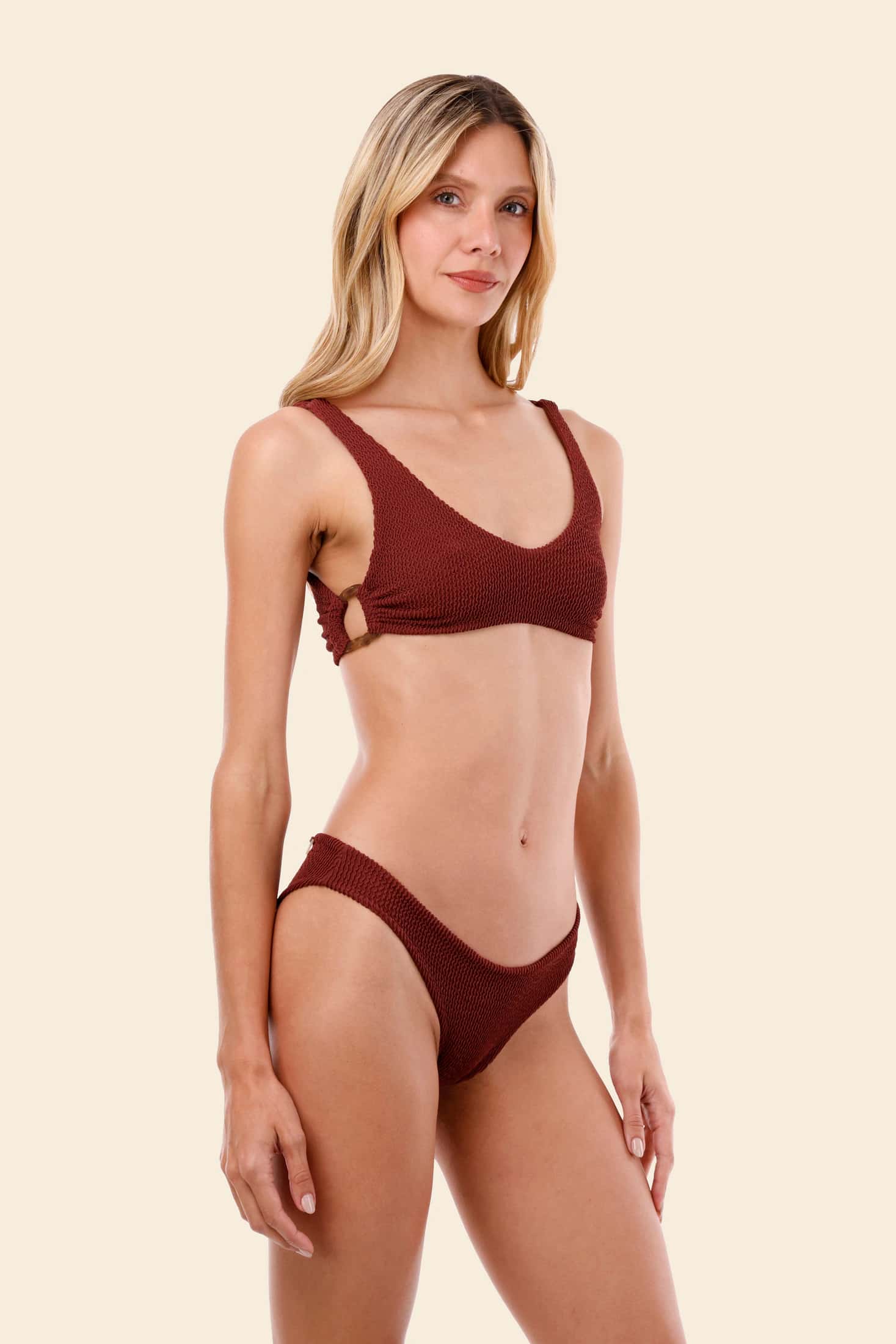 Textured Wave Barn Red Jazz Hop Top