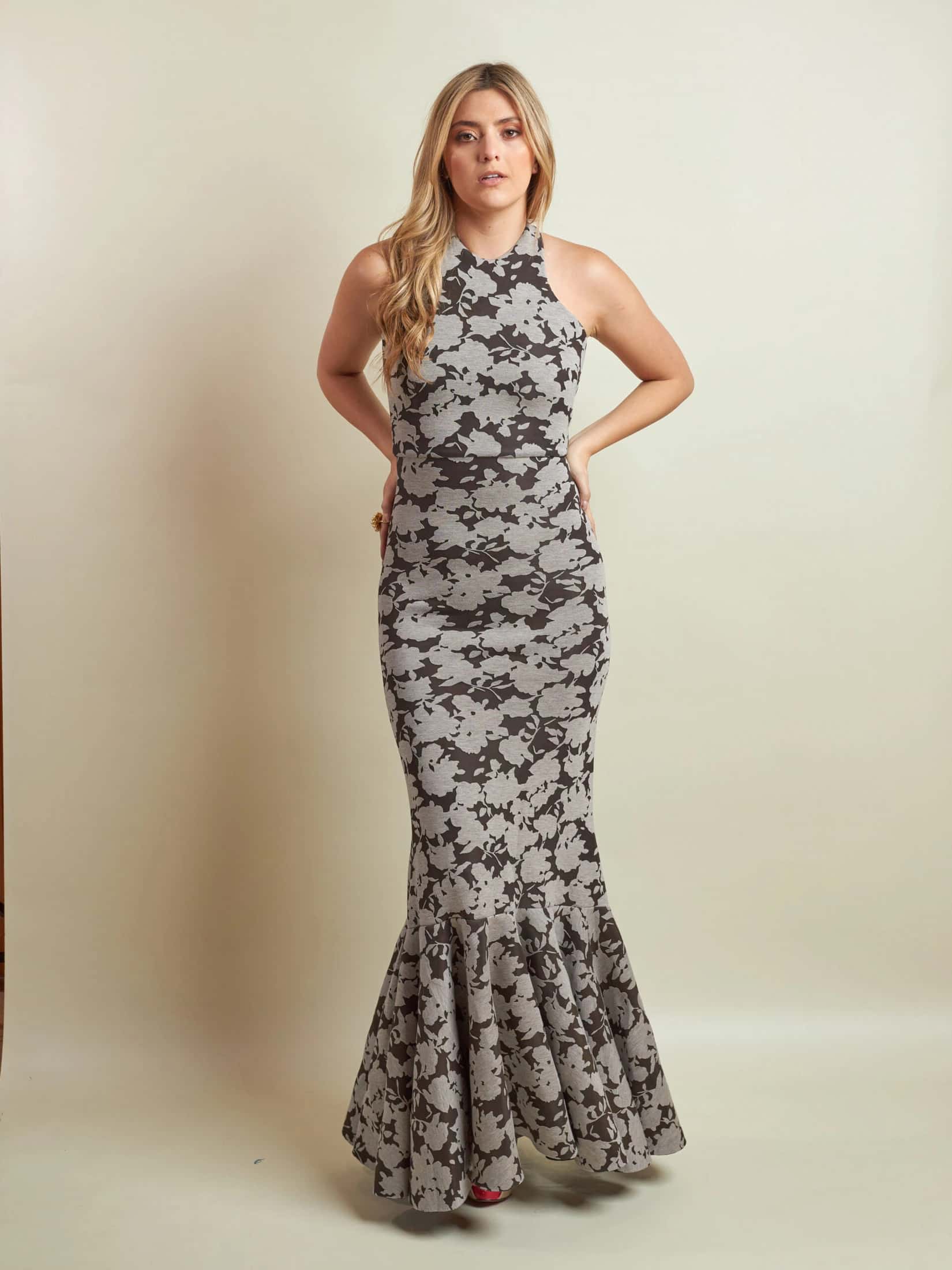 Vestido Onírico Flores Grises - miniatura 5