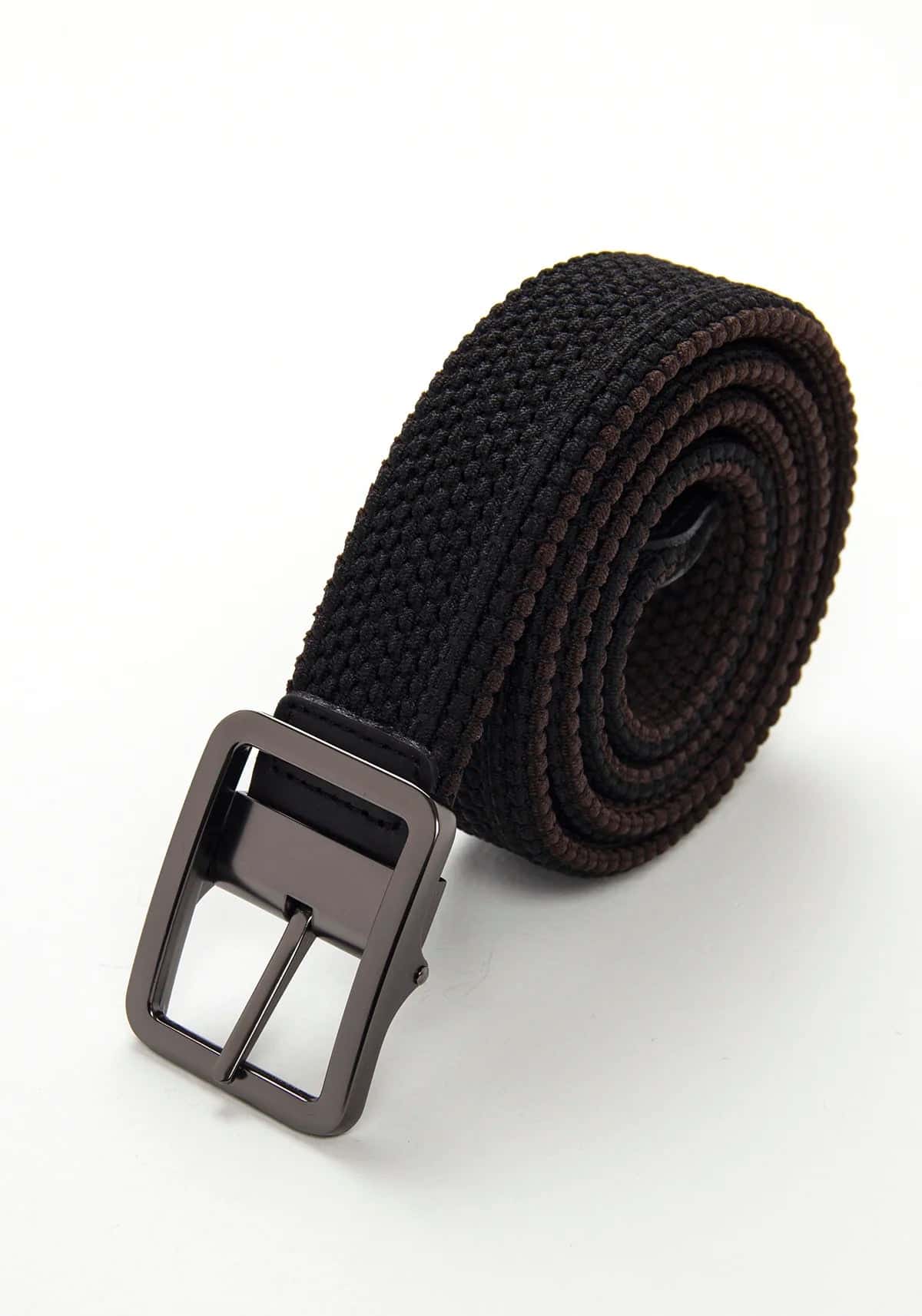 Cinturón Reversible Elástico Negro - Chocolate