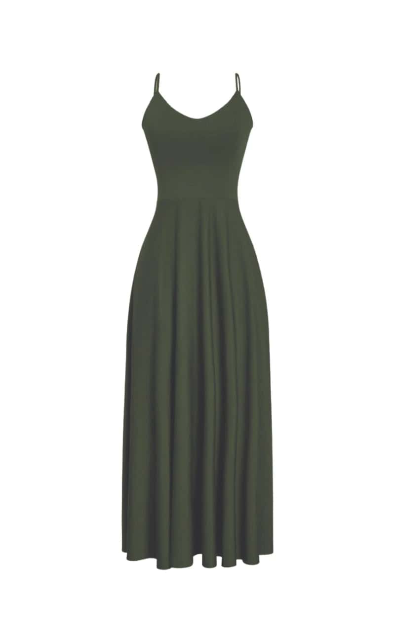 VESTIDO LARGO SPICE VERDE MILITAR