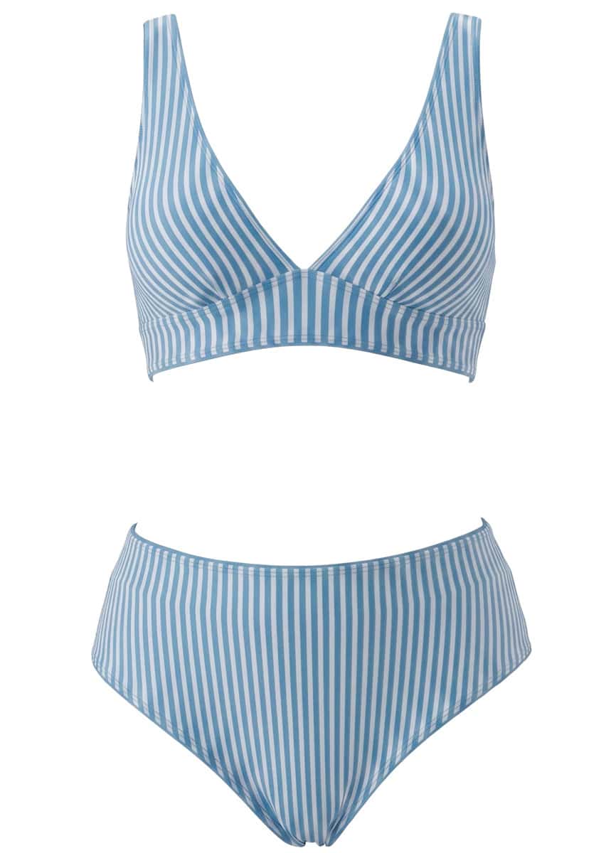 Maaji Stone Blue Allure Long Line Triangle Bikini Top - miniatura 13