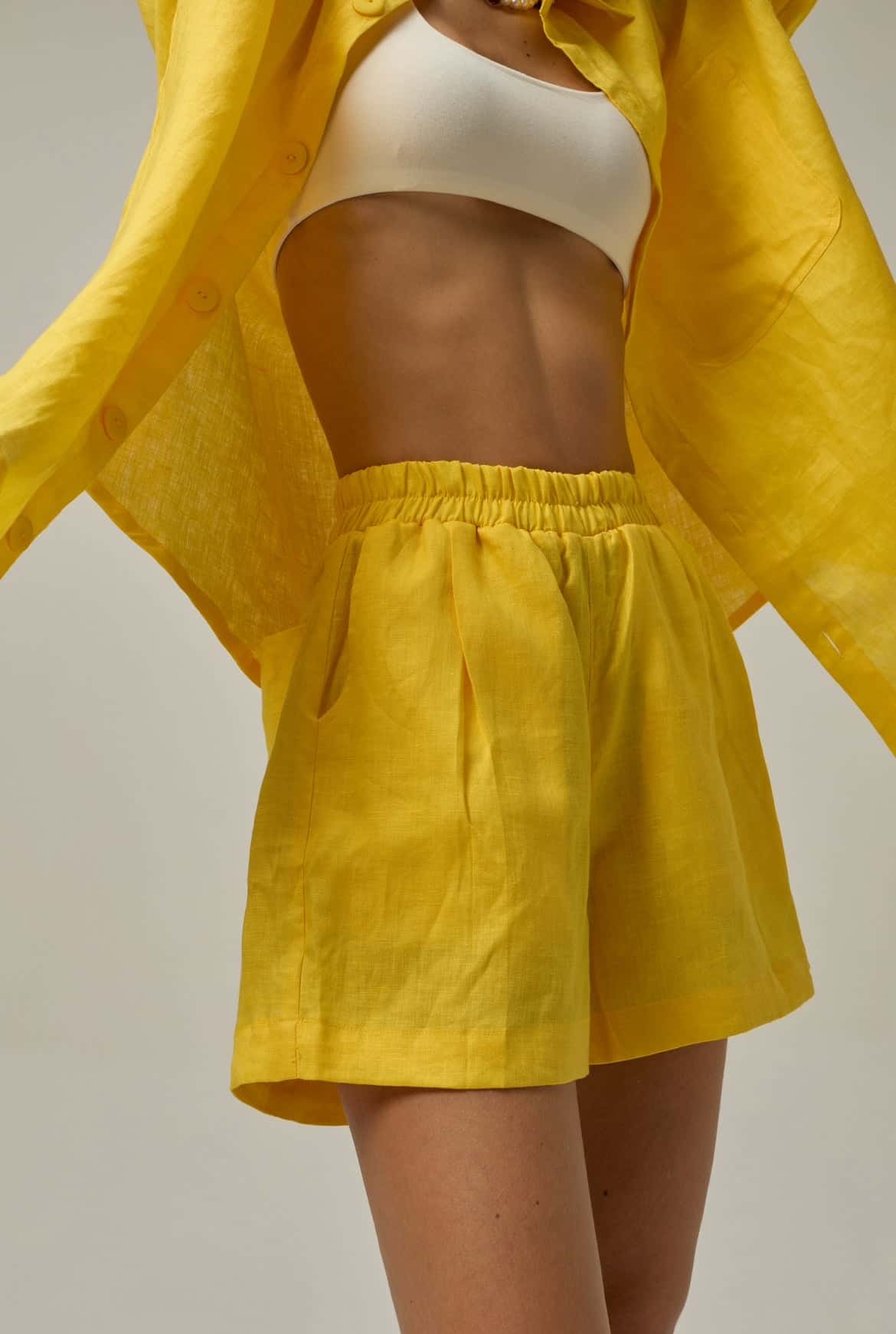 Short Dancer de Lino | amarillo