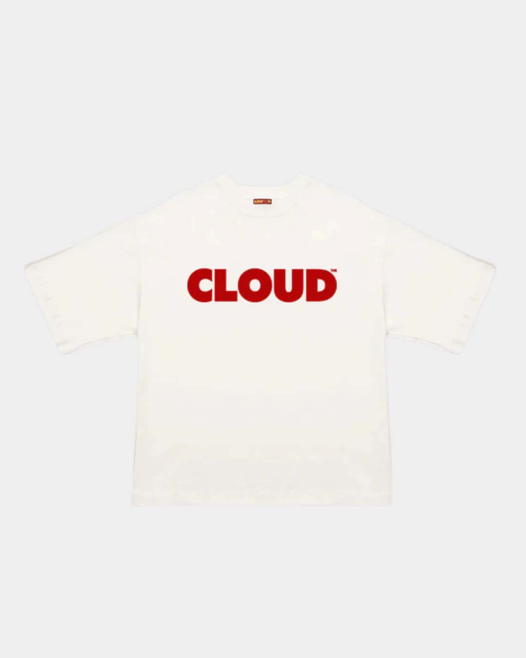 CAMISETA BLOCK ROJO SOBRE BLANCO OVERSIZE