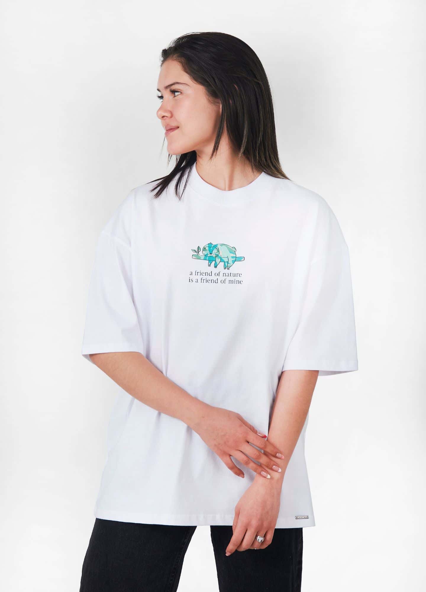 Signature Nature Camiseta Oversized – Blanco (green)