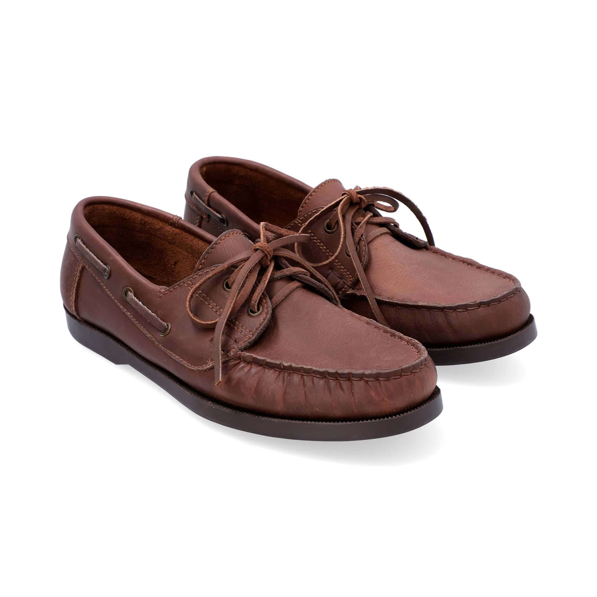 Mocasines Boat Shoes Cuero Graso Café - miniatura 1