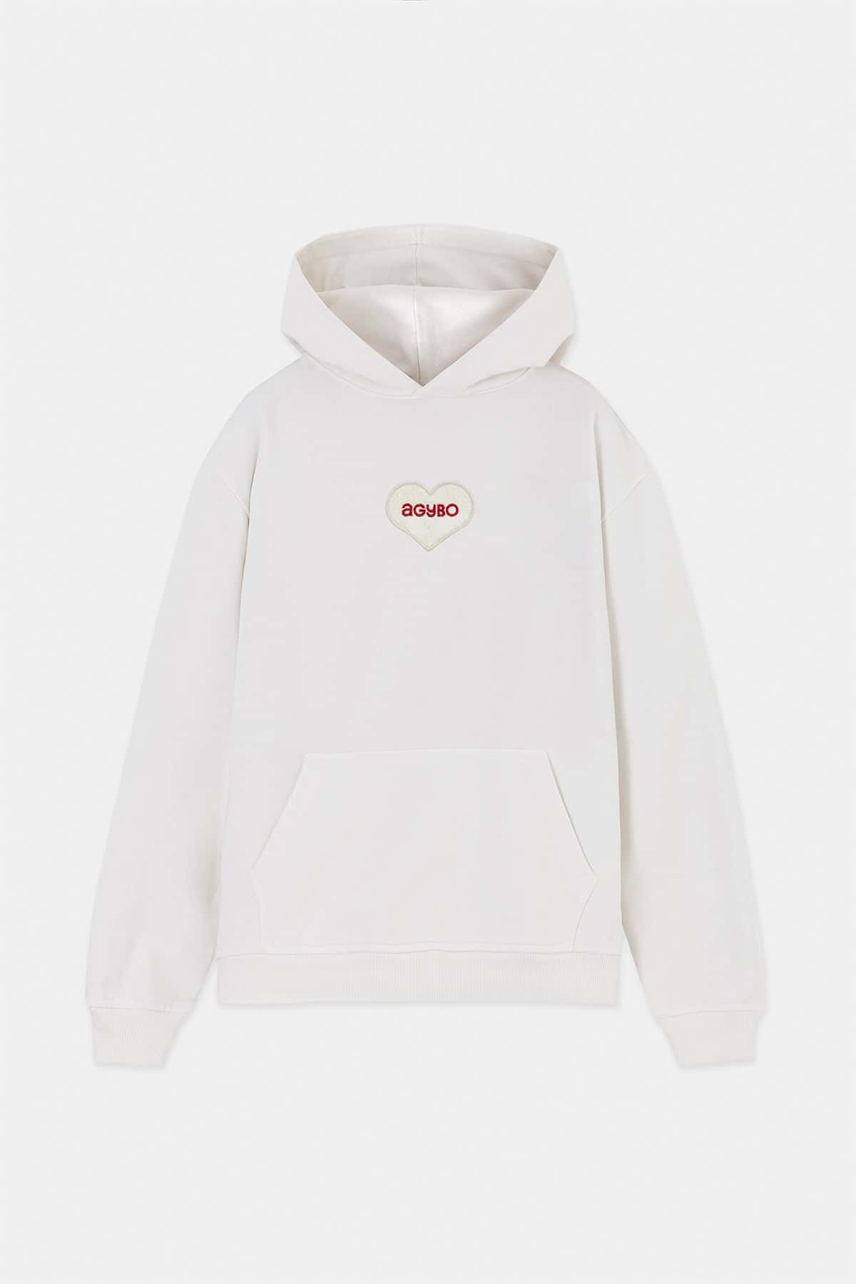 LACE LOGO HOODIE IVORY
