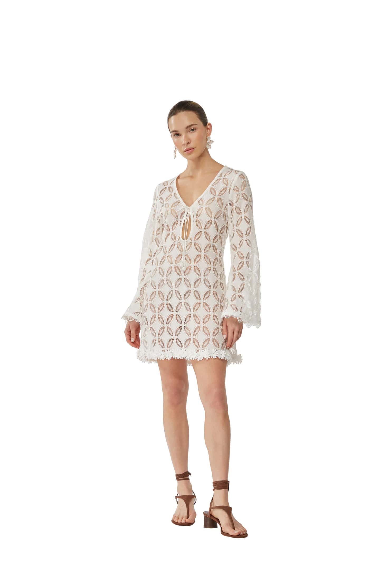POSITANA TUNIC DRESS WHITE