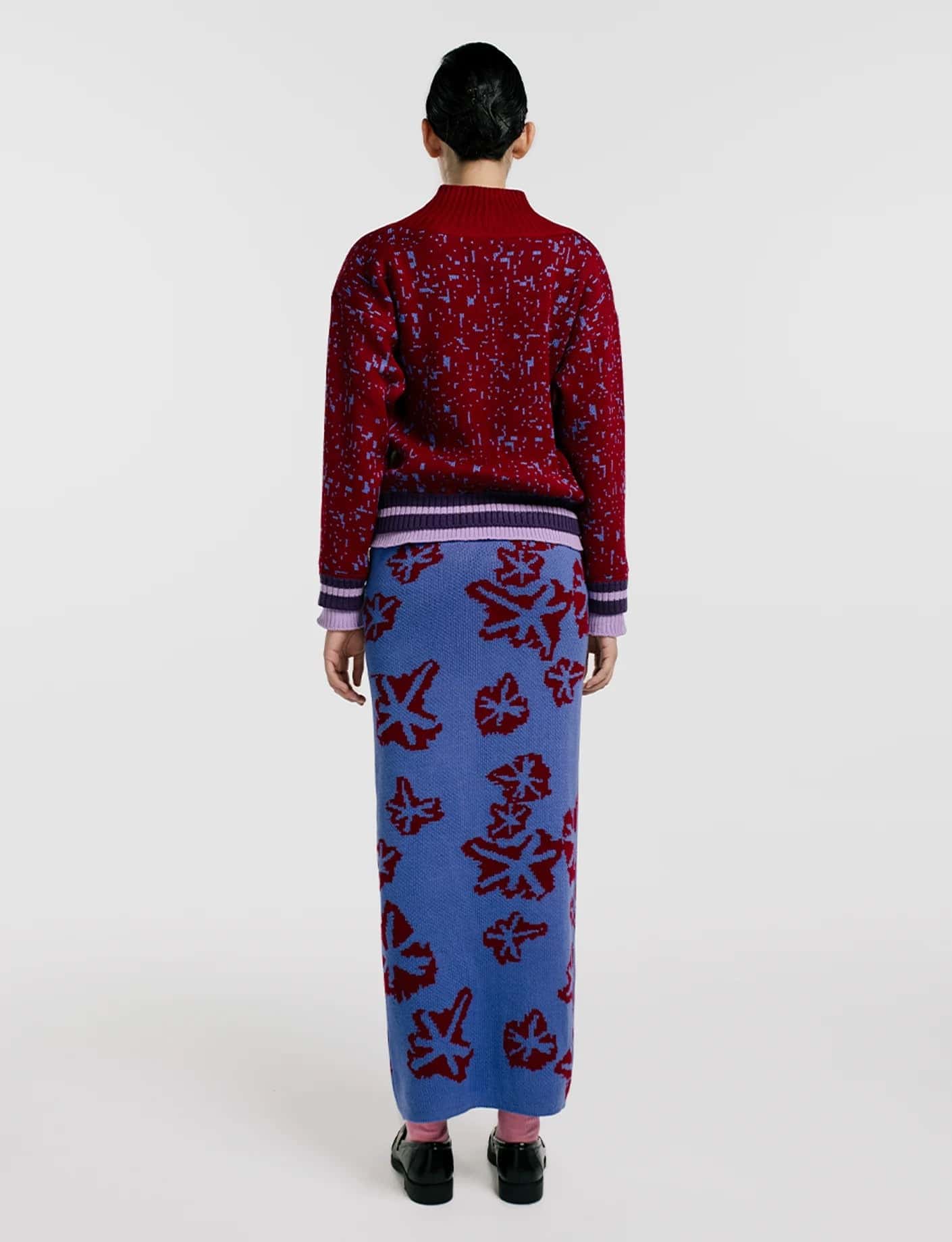 Saco V pixel rojo mujer - miniatura 2