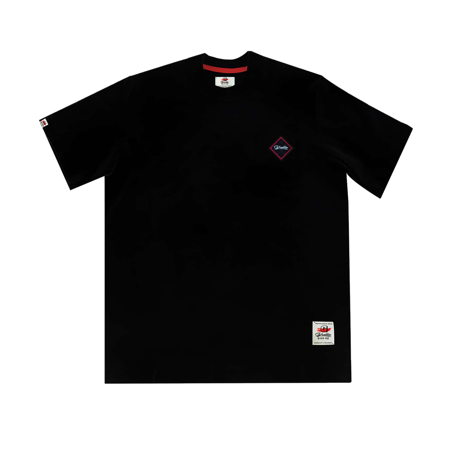 Camiseta Aplique Rombo Negra