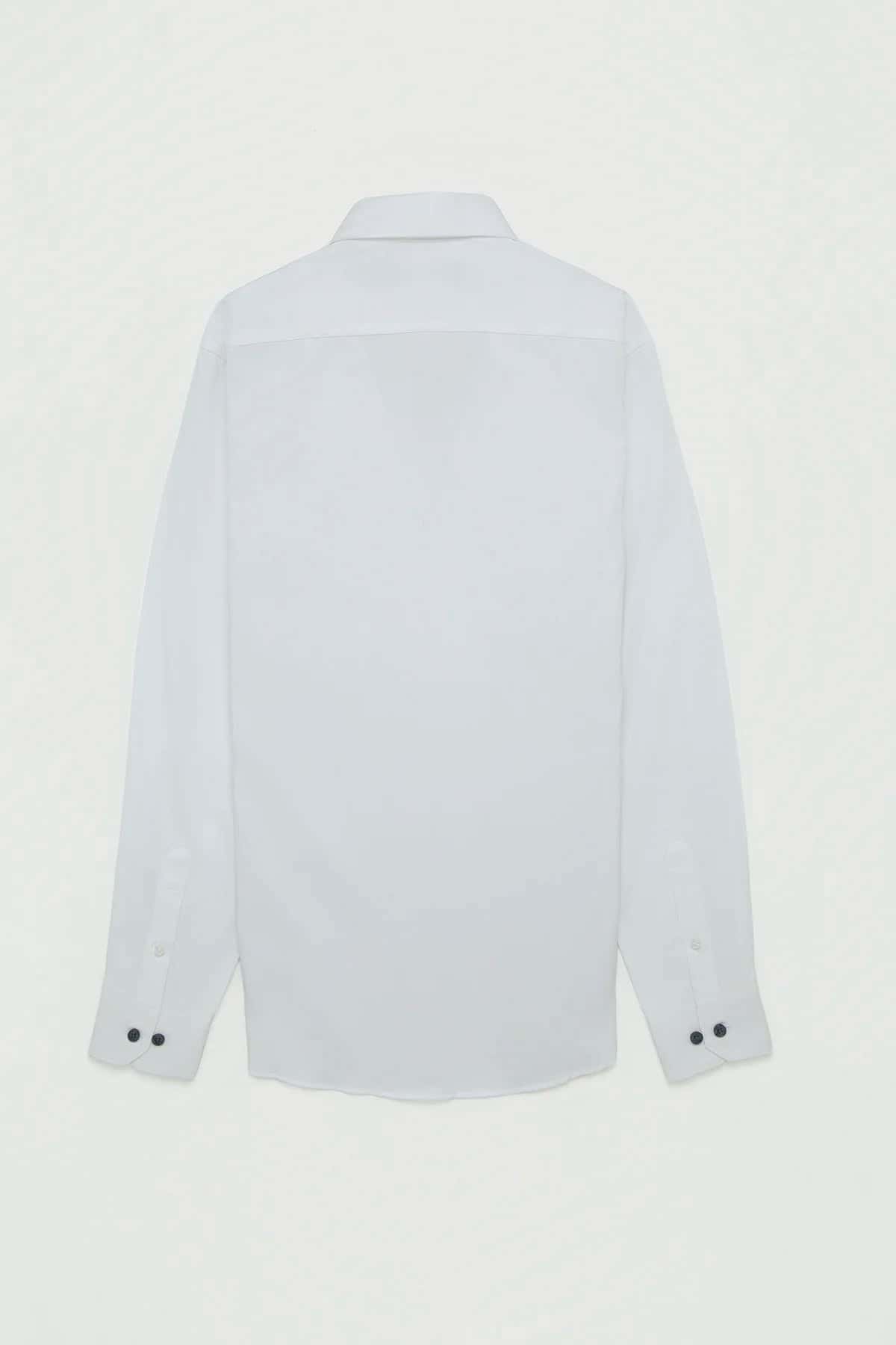 Camisa Sarga Algodón Blanco - miniatura 4