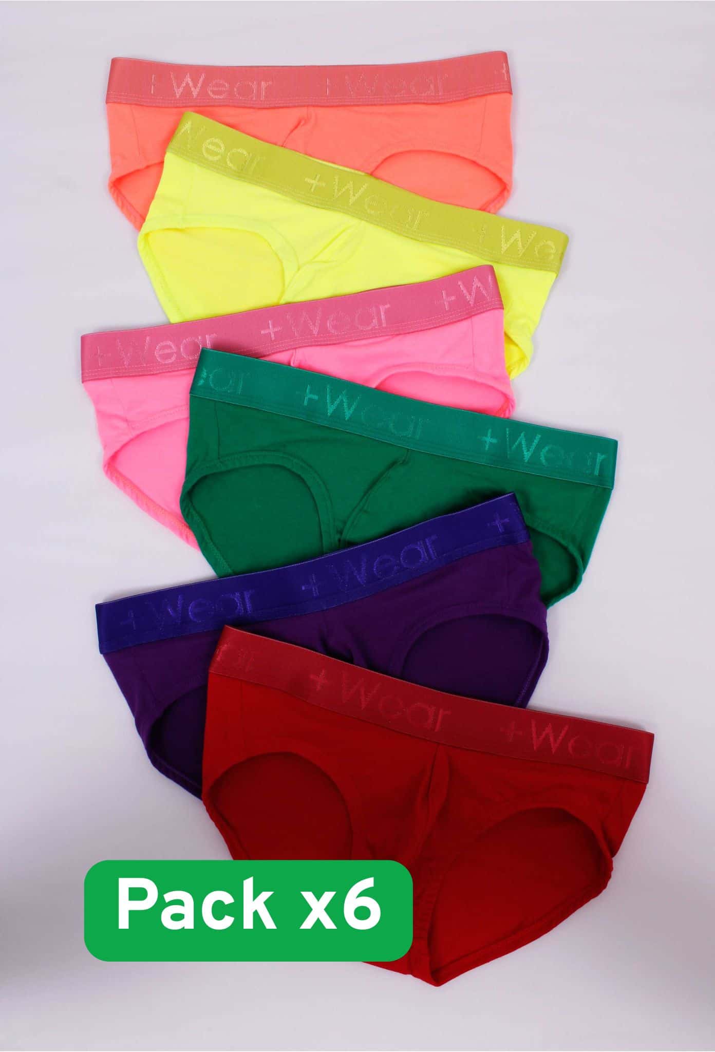 Paq Briefs x6 Escribe tus colores favoritos en notas del pedido